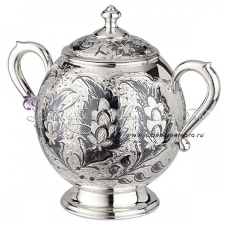 Сахарница из серебра 925 пробы на 700 мл 