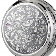 Круглая фляга с чернью  на 150 мл, арт №8413