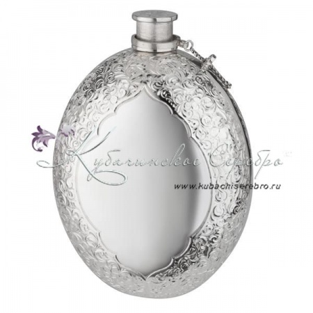 Фляга серебряная без черни на 470 мл 
