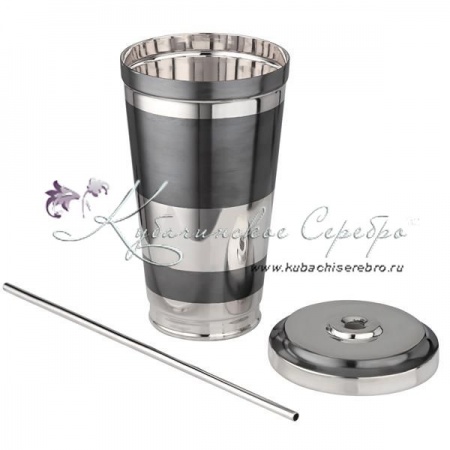 Стакан с крышкой и трубочкой Black series на 620 мл 