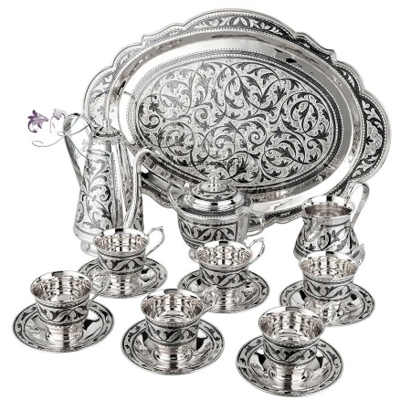 Кофейный сервиз с алмазной огранкой на 6 персон (Новинка)