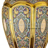 Ваза с позолотой и цветной горячей эмалью!, арт №4045