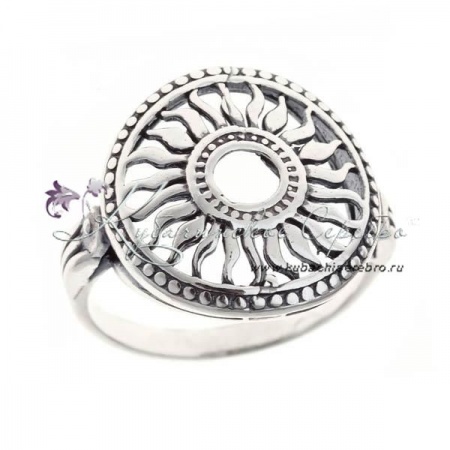 Кольцо серебряное Солнце