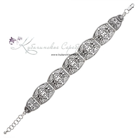 Браслет серебряный с филигранью