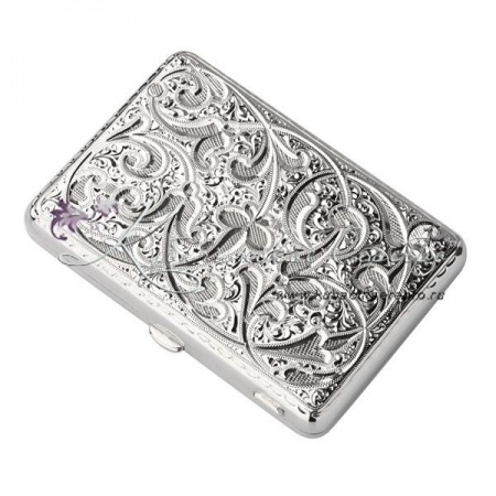 Портсигар серебряный без черни, исполнение Люкс