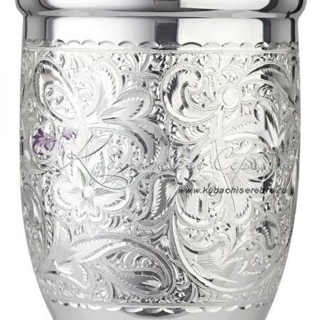 Стакан с крышкой из серебра 999 пробы на 440 мл 