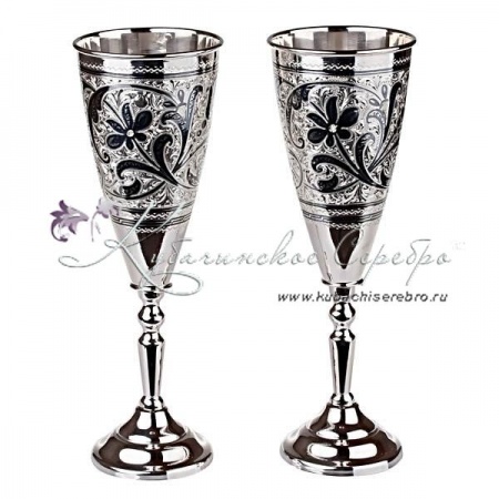 Серебряный набор на 2 персоны серия Кубачи
