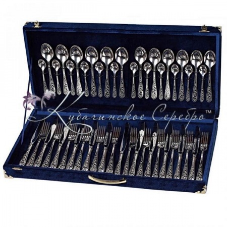 Набор столовых приборов 48 предметов на 12 персон  Набор столовых приборов 48 предметов на 12 персон Кубачи