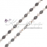 Бусы серебряные с жемчугом  8362/4