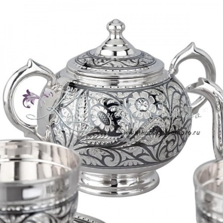 Чайный набор с чернением на 2 персоны (Новинка)