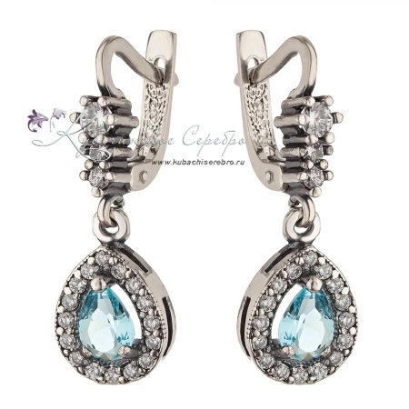 Серьги серебряные Капелька