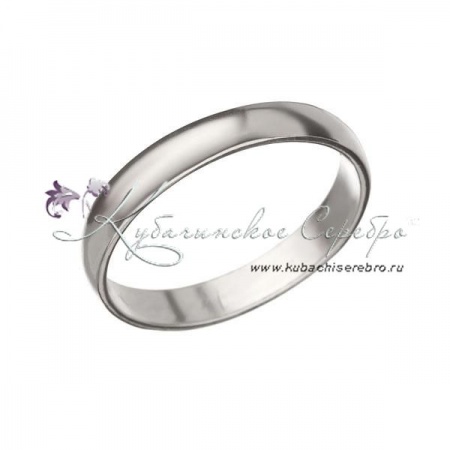 Серебряное гладкое обручальное кольцо