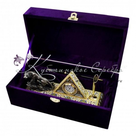 Набор настольный с позолотой и горячей эмалью!, арт №2243 Набор настольный с позолотой и горячей эмалью!