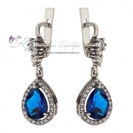 Серьги серебряные "Капелька" 6814