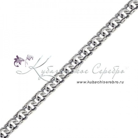 Серебряный браслет-цепочка, плетение бисмарк, длина 22-24 см, ширина 1 см, арт №9902 Серебряный браслет-цепочка, плетение бисмарк, длина 22-24 см, ширина 1 см