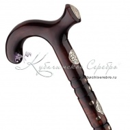 Трость с серебряными вставками, дерево берёза, 96,5 см, арт №5096