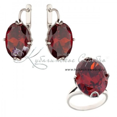 Серебряный комплект с гранатом