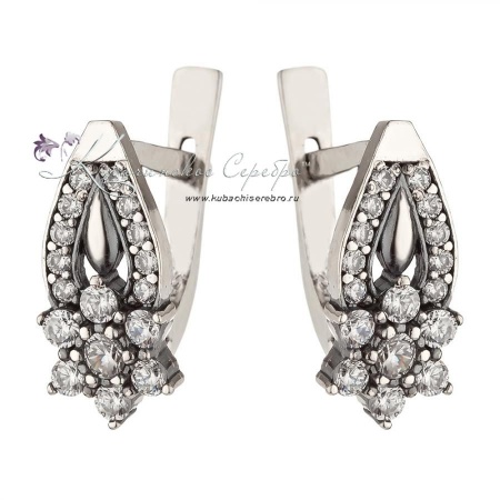 Серьги из серебра Цветок