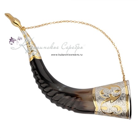 Рог быка с позолотой