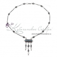 Серебряное колье с бирюзой 6297