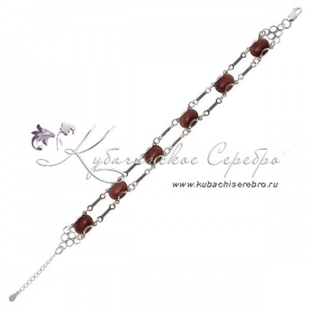 Серебряный браслет, камень золотой песок