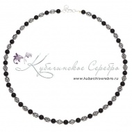 Бусы серебряные с агатом 8362/9