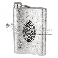 Фляга без черни, камень кабашон, на 290 мл , арт №4468