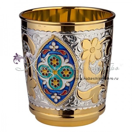 Стакан с позолотой и эмалью на 200 мл 