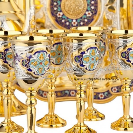 Сервиз коньячный с горячей эмалью 