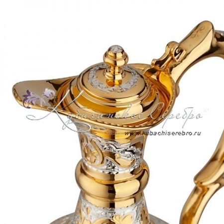 Кувшин с крышкой, с горячей эмалью и позолотой на 1060 мл , арт №2053  Кувшин с крышкой, с горячей эмалью и позолотой на 1060 мл