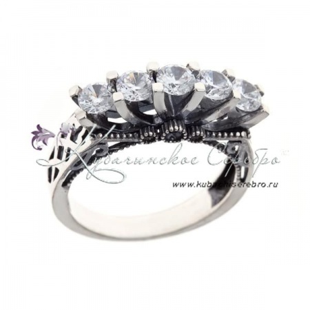 Кольцо серебряное дорожка