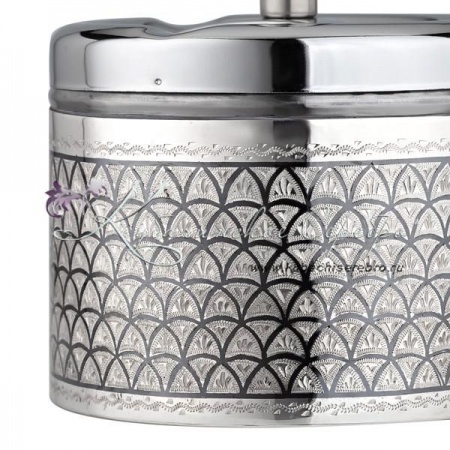 Пепельница из серебра и стали 