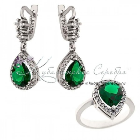 Комплект серебряный Капелька