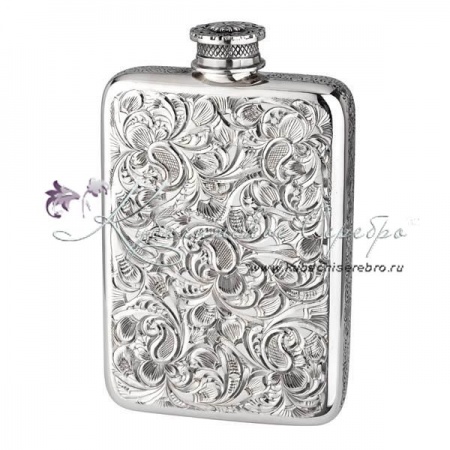 Фляга серебряная без черни на 150 мл , арт №3123  Фляга серебряная без черни на 150 мл