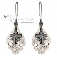 Серьги без черни с оксидированием  6988