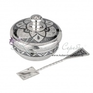 Горчичница (соусница) серебряная , арт №8328/1