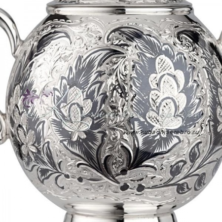 Сахарница из серебра 925 пробы на 700 мл 