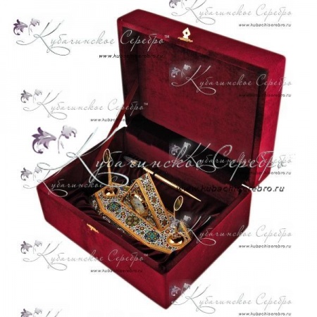 Набор настольный из серебра с горячей эмалью!