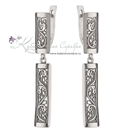 Серьги филигранные из серебра