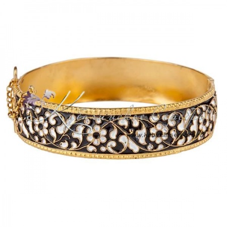 Браслет с эмалью и позолотой  Браслет с эмалью и позолотой Незабудка