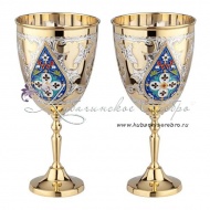 Бокалы с позолотой и горячей эмалью на 300 мл  2234