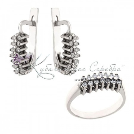 Комплект из серебра с камнями