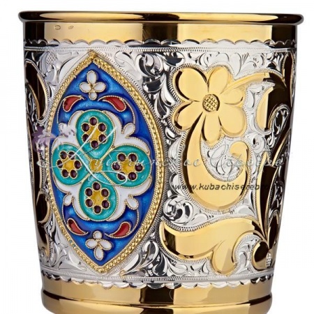 Стакан с позолотой и эмалью на 200 мл 