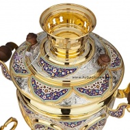 Сервиз чайный с позолотой и горячей эмалью , арт №7166