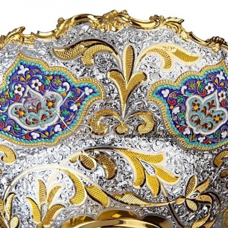 Фруктовница с эмалью 