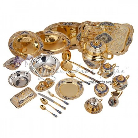 Сервиз обеденный + чайный с эмалью на 6 персон, серия Версаль 