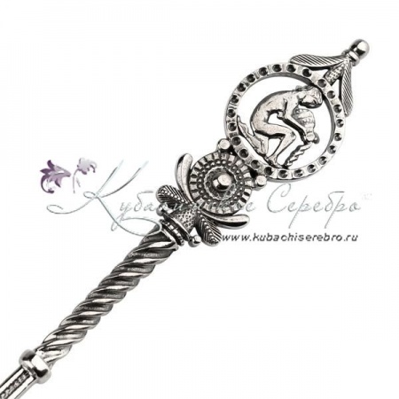 Серебряная чайная ложка Водолей