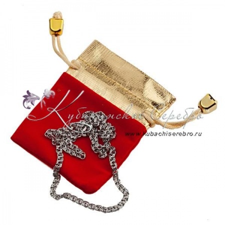 Серебряная цепь средняя, длина 54 см, ширина 5 мм