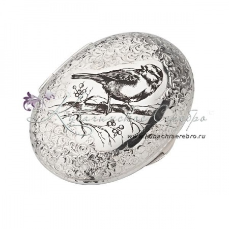 Зеркальце  Зеркальце Птичка с чернением