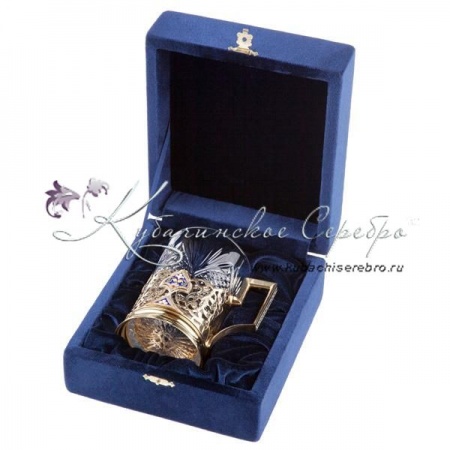 Подстаканник с позолотой и горячей эмалью!